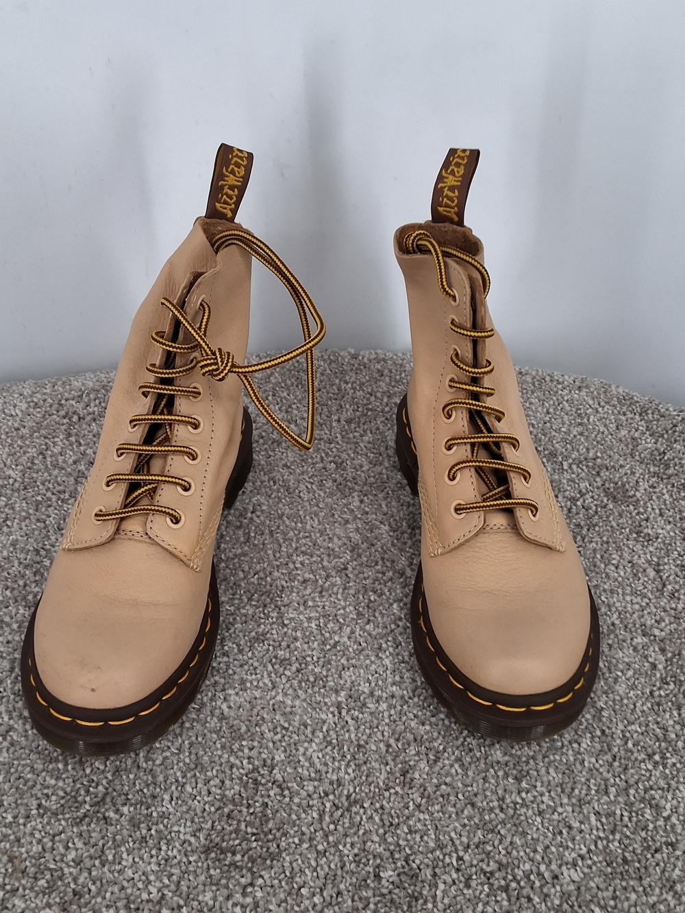 Dr. Martens 1460 Pascal Tan Lace-Up Leather Ankle Boots
